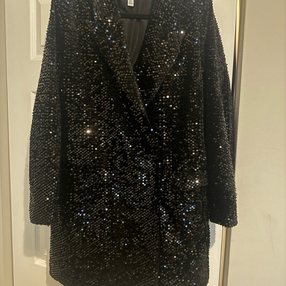 Black Sequin Blazer dress